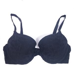 Victoria's Secret Black Lace Demi-Buste Bra 34D